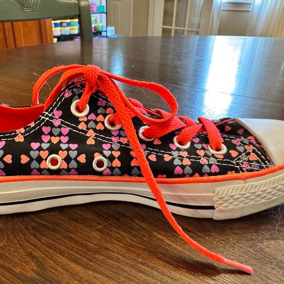 Converse Chuck Taylor All Stars Black Purple Hearts Size 6 - Picture 6 of 9